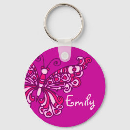 Llavero Chicas de mariposa cadena de nombres púrpura rosa