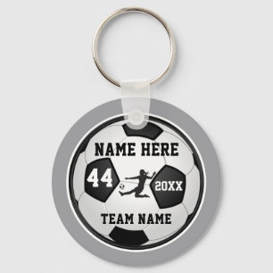 Llavero Chicas de partidos de fútbol favoritos, gris, negr