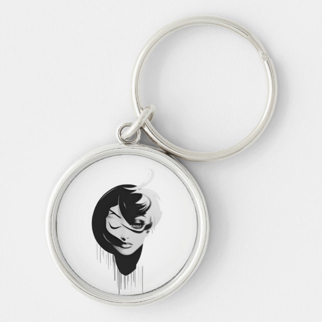 Llavero chicas en blanco y negro - Keychain 2023 (Frente)