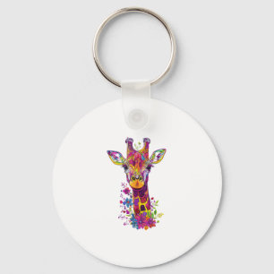 Llavero Chicas estéticas de jirafa gráfica de jirafa