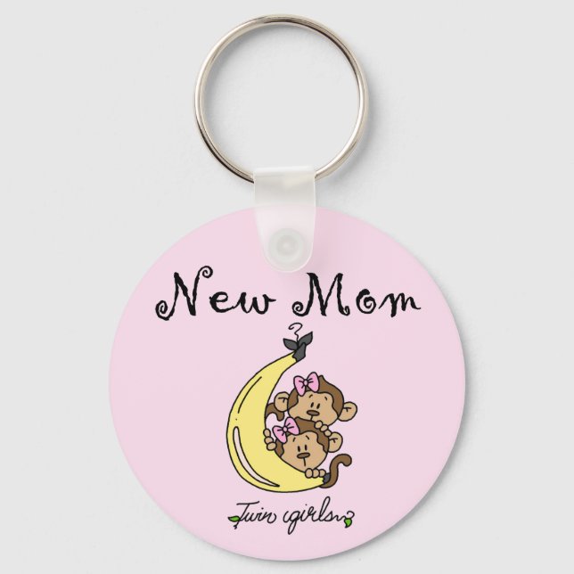Llavero Chicas gemelos camisetas y regalos de nueva mamá (Anverso)