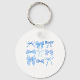 Llavero Chicas Gráficas De Bow Y Cinta Azules Coque