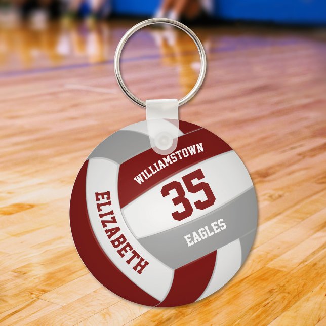 Llavero chicas grises maroon equipos de voleibol (Subido por el creador)