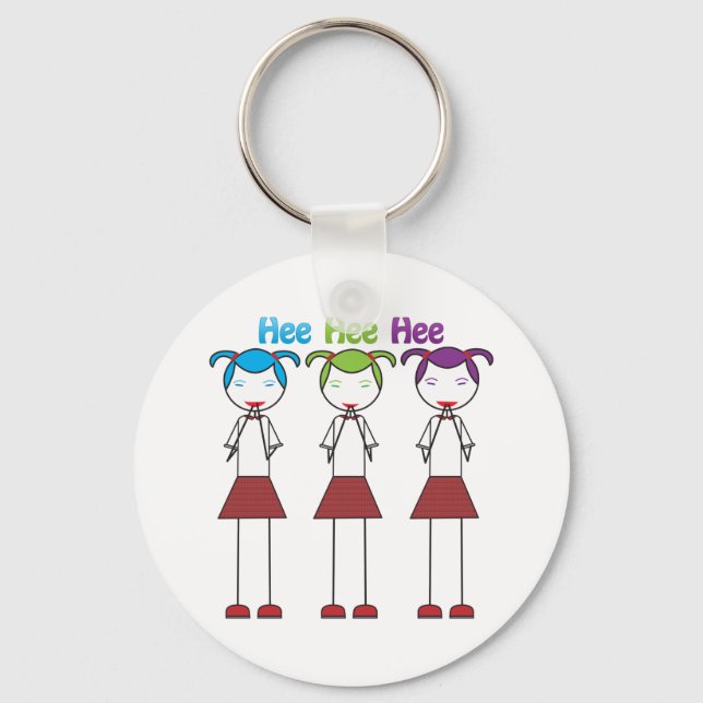 Llavero Chicas japoneses animales riéndose (Anverso)