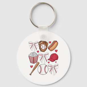 Llavero Chicas mujeres de la Coqueta de Bow del Béisbol Ch