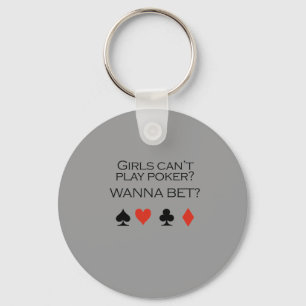 Llavero Chicas no pueden jugar camiseta de póquer