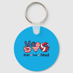 Llavero Chicas Paz Amor Voleibol 4 de Julio Americano