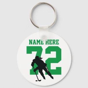 Llavero Chicas personalizados Jugador de Hockey Número Ver