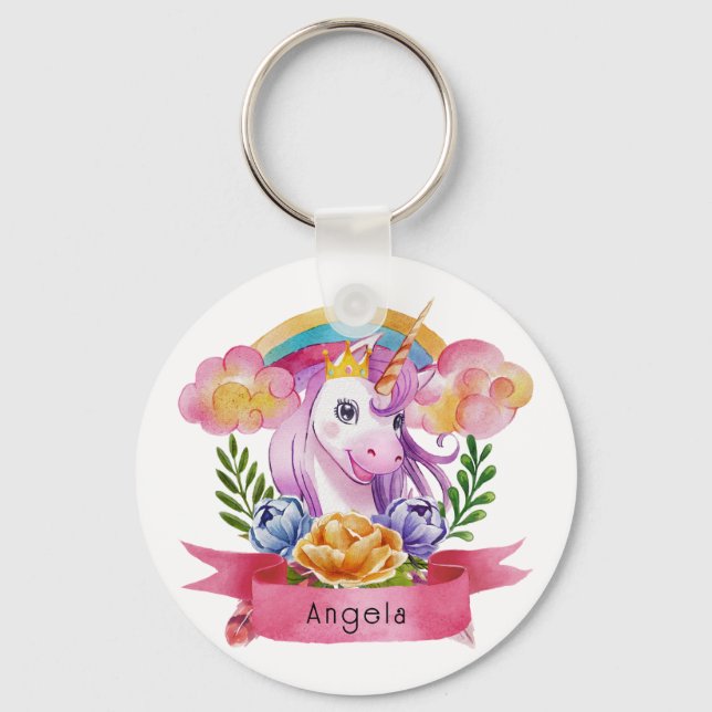 Llavero Chicas recortan el nombre personalizado morado del (Anverso)