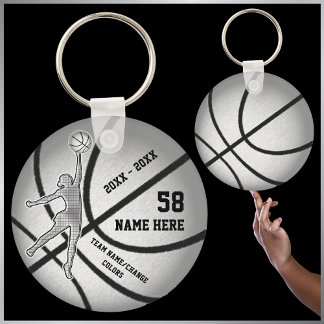 Llavero Chicas Regalos de Baloncesto con tu texto y colore