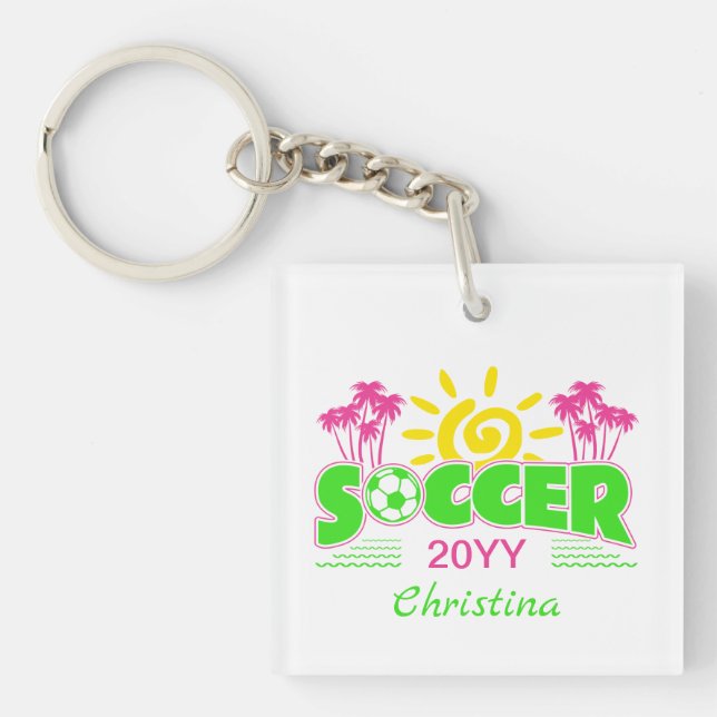 Llavero Chicas Soccer Sunshine Palm Trees (Frente)