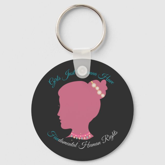 Llavero Chicas solo quieren tener derechos humanos fundame (Anverso)