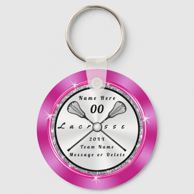 Llavero Chicas Super Cute Personalizadas Lacrosse Keychain (Anverso)