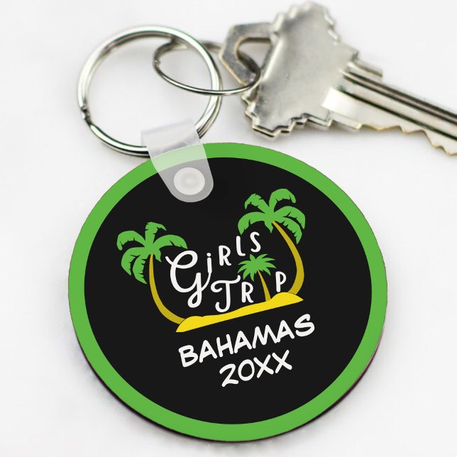 Llavero Chicas viajan a Bahamas isla del Caribe (Girls Trip Bahamas Vacation Caribbean Island Keychain
)