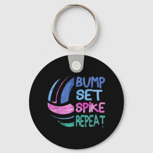 Llavero Chicas Voleibol Bump Set Spike Repetir Blue Purple
