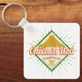 Llavero Chichen Itza México Retro Mayan Vintage Yucatan