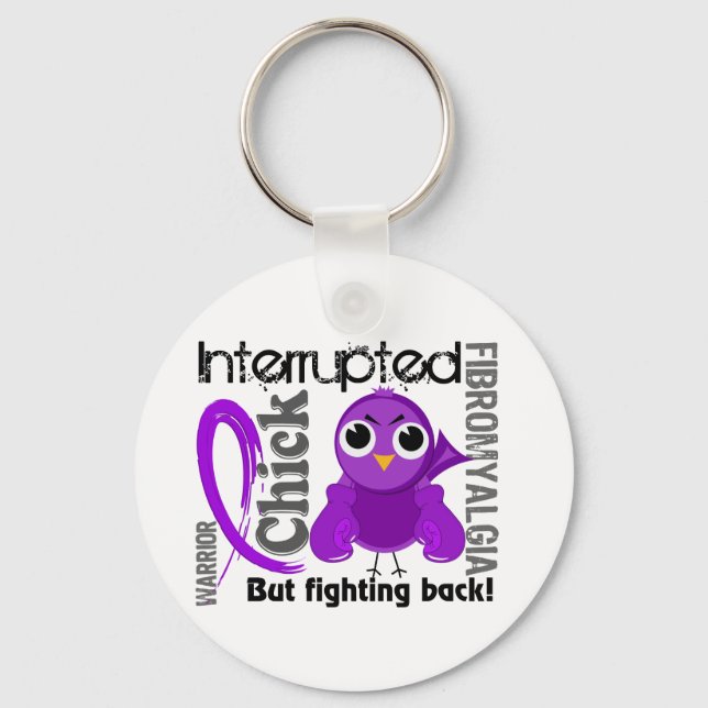 Llavero Chick interrumpido 3 Fibromialgia (Anverso)