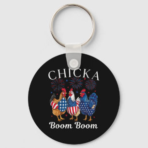 Llavero Chicka Boom Boom Gallo Patriótico Divertido 4 De J