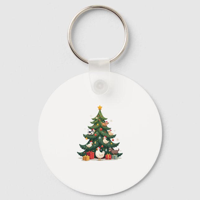Llavero Chicken Cow Goat Horse Farm Animal Farmer Christma (Anverso)