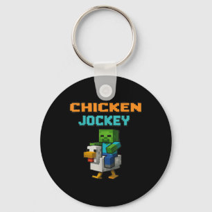 Llavero Chicken Jockey Zombie Pixel Art Zombie Gamer Funny