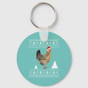 Llavero Chicken Lights with Santa Hat Christmas Pajamas