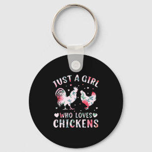 Llavero Chicken Lover Chica que ama a las gallinas