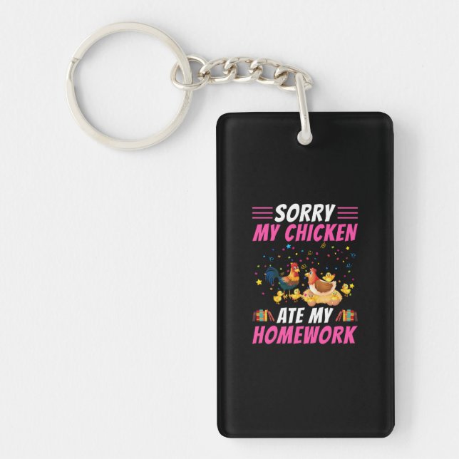 Llavero Chicken Lover | My Chicken Ate My Homework (Frente)