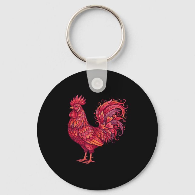 Llavero Chicken Valentines Day Heart For Farmers Cute Chic (Anverso)