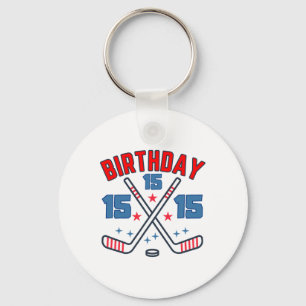 Llavero Chico de 15 años cumpleaños hockey sobre hielo fie