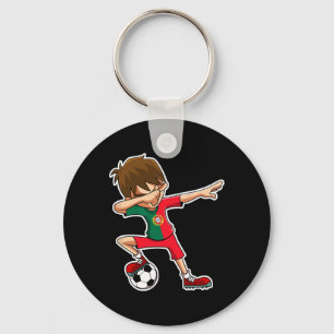 Llavero Chico del fútbol haciendo Dab Portugal Jersey Port