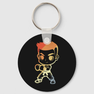 Llavero Chico kickboxing Dibujo animado Mirar kickboxer Ka