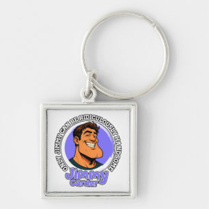 Llavero Chico Ridículamente Guapo Pop Art Cuadrado Premium