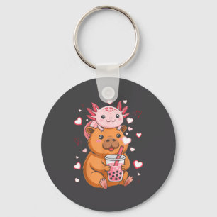 Llavero Chicos Chicas Té de Burbujas Capybara Axolotl Kawa