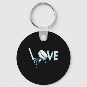 Llavero Chicos de goteo de helado de hockey Amor de hockey