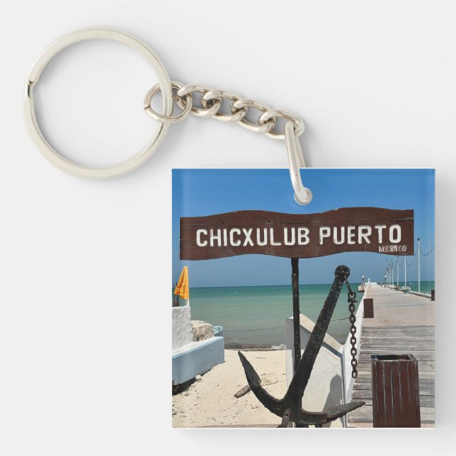 Llavero Chicxulub Puerto, México - Keychain acrílico (Frente)