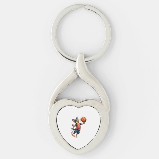 Llavero Chihuahua  Basketball  Player  Sport  Dunk  (Anverso)
