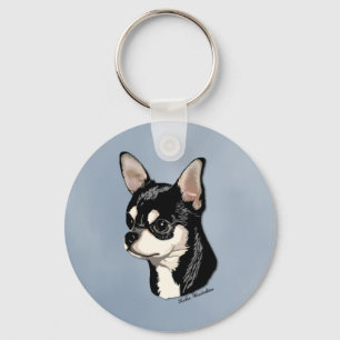 Llavero Chihuahua Black & Tan Keychain