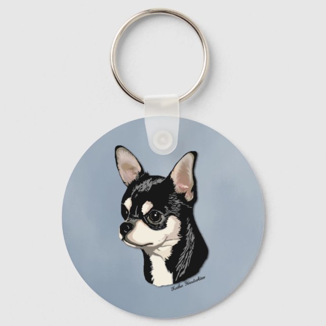 Llavero Chihuahua Black & Tan Keychain (Anverso)