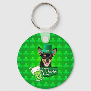 Llavero Chihuahua Cuppy Dog St. Patrick's Day Green Clover