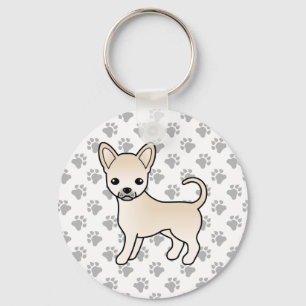 Llavero Chihuahua de dibujos animados de capa suave de cre