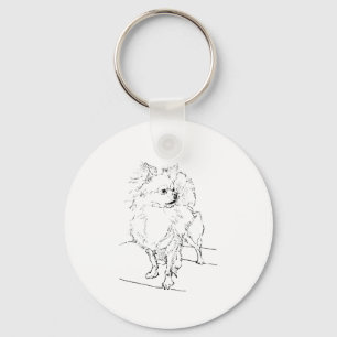 Llavero Chihuahua de Pelo Largo - Ilustración de Perro Min