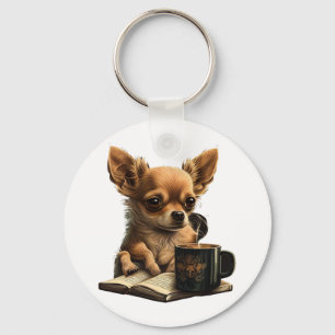 Llavero Chihuahua libro de lectura de té para café