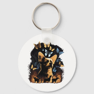 Llavero Chihuahua Mariposa Cute Perro Naturaleza Mujeres