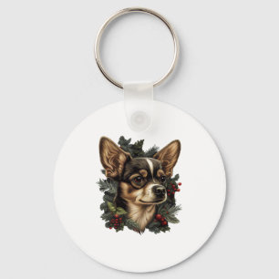 Llavero Chihuahua Merry Christmas Xmas Tree Cute Dog