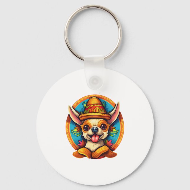Llavero Chihuahua México Cinco de Mayo Perro gracioso (Anverso)