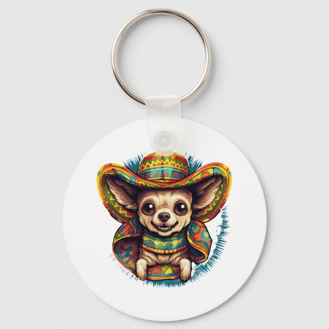 Llavero Chihuahua México Cinco de Mayo Perro gracioso (Anverso)