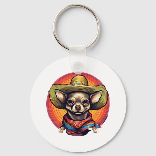 Llavero Chihuahua México Cinco de Mayo Perro gracioso (Anverso)