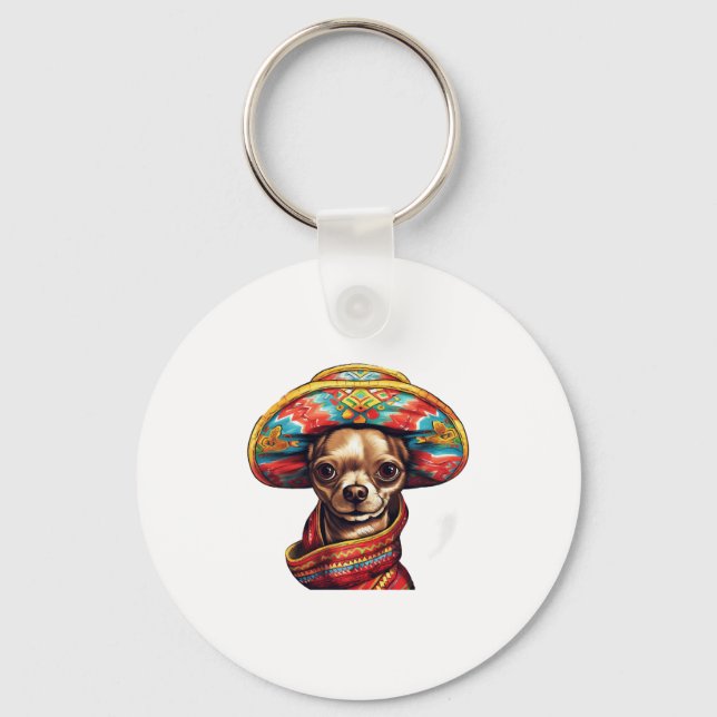 Llavero Chihuahua México Cinco de Mayo Perro gracioso (Anverso)