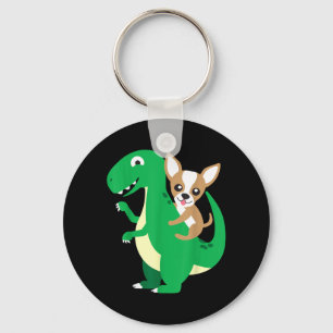 Llavero Chihuahua montando T-Rex Dinosaurio Dino Perro Hal