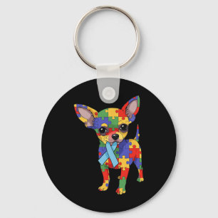Llavero Chihuahua Puzzle Autism Awareness Autistic Women